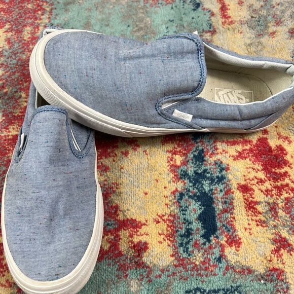 Vans Blue Denim Sneaker Size M8.5 W10 - Picture 1 of 4